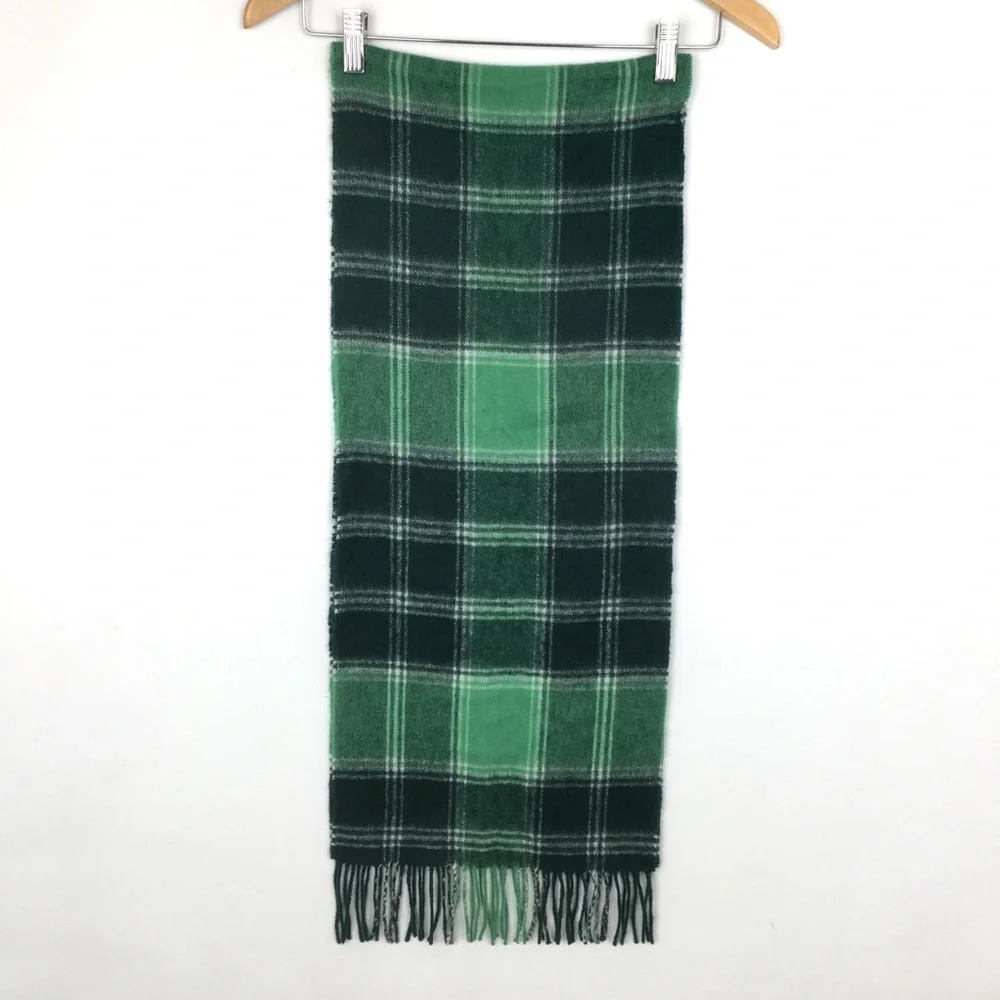Clans Of Scotland 100% Lambswool Scottish Tartan Clan Scarf Plaid Green White